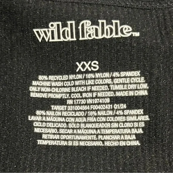Wild Fable Black Ribbed Crop Top - Picture 2 of 2